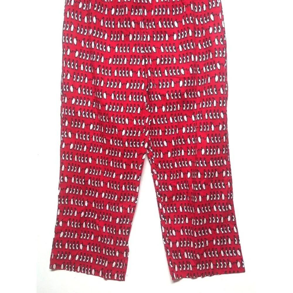 Tommy Hilfiger Men’s Pajama Pants XL Red PENGUIN PRINT allover Lounge Sleep EUC